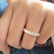 3.50 CT Asscher Cut Lab Grown Diamond Wedding Band Gift For Her Mapple Gems